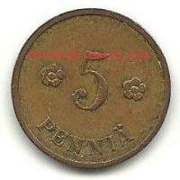 5 penniä  1940