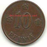 10  penniä  1923