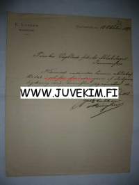 E. Luther Helsingfors/Helsinki 13.10.1893 -asiakirja