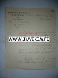 Lappeenrannan Työvankilan Tirehtööri Lappeenranta 23.10.1909 -asiakirja