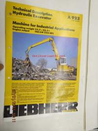 Liebherr A 922 kaivinkone -myyntiesite