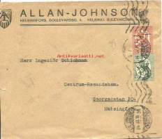 Allan-Johnson piirustustarpeiden- ja paperiliike 1927 - firmakuori