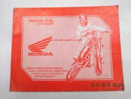 Honda CR80R 1991 owner´s maintenance manual -omistajan huolto-ohjekirja