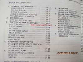 Honda XL250S Shop Manual -korjaamo-ohjekirja