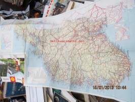 Shell Touring Norge-Norway Veikart - Road map 1965 -tiekartta