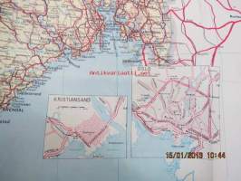 Shell Touring Norge-Norway Veikart - Road map 1965 -tiekartta