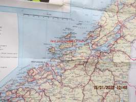 Shell Touring Norge-Norway Veikart - Road map 1965 -tiekartta