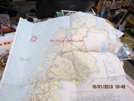 Shell Touring Norge-Norway Veikart - Road map 1965 -tiekartta