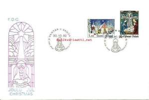 Joulu  - ensipäiväkuori  5.10.1992  LaPe 1190, 1191