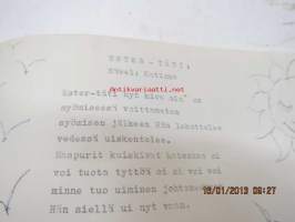 Törö 50 vuotta -monistettu lehti, jossa elämäkerrallisia piirteitä, lauluja, runoja ym. -Ester Törnroosin syntymäpäivän kunniaksi tehty. Työssä ja