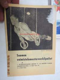 Suomen voimistelumestaruuskilpailut ja 1. olympiakatsastus miesten A- ja naisten B-sarja 4-5.4.1964 Turku -käsiohjelma