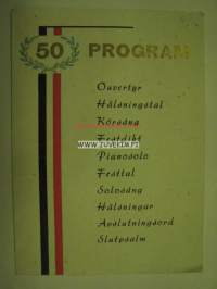 50 års Program minnesanteckningar -nimikirjoitukset
