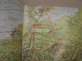 Scandinavian Airlines Route Maps Europe and Middle East -reittikartta