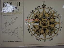 Scandinavian Airlines Route Maps Europe and Middle East -reittikartta
