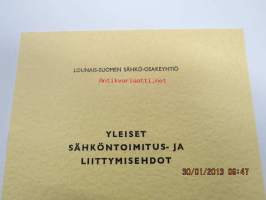 Lounais-Suomen Sähkö-osakeyhtiö yleiset sähköntoimitus- ja liittymisehdot 1965