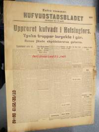 Hufvudstadsbladet Extranumer Lördagen den 13 april 1918 + Söndagen 14 april + Måndagen 15 april + Tisdagen 16 april -Helsingin takaisinvaltauksen ja saks.