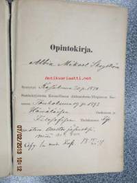 Albin Mikael Skogström / Keisarillinen Aleksanterin-Yliopisto -opintokirja 1898