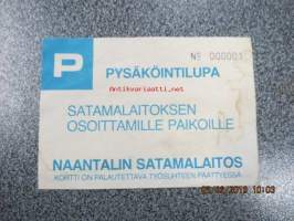 Naantalin satamalaitos, pysäköintilupa nro 000001