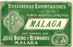 Malaga  - viinietiketti viinaetiketti  kivipaino