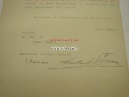 Herbert Emerik Aalto -Rautatiehallituksen liikennekonttori määräyskirja 1919