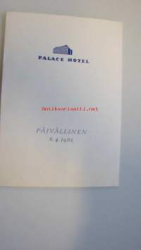 Palace Hotel päivällinen 6.4.1961