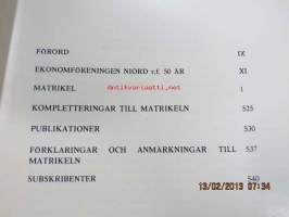 Ekonommatrikel - Svenska Handelshögskolan - Handelshögskolan vid Åbo Akademi (Utgiven av Ekonomföreningen Niord)