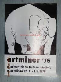 artminor ´76 - pienimuotoisen taiteen näyttely Naantali 1976 -näyttelyjuliste