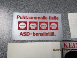 Keimola Interserie / Puhtaammalle tielle Shell ASD-bensiinillä / kaksipuolinen tarra / sticker