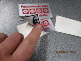 Keimola Interserie / Puhtaammalle tielle Shell ASD-bensiinillä / kaksipuolinen tarra / sticker