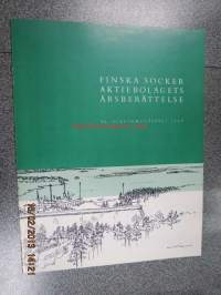 Finska Socker Ab (Suomen Sokeri Oy) årsberättelse 1964 -vuosikertomus, kansikuvitus Henrik Tikkanen
