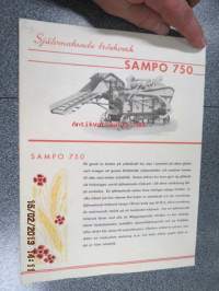 Sampo 750 självmatande tröskverk 1944 -brsochyr på svenska