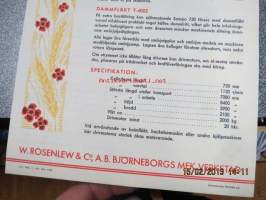 Sampo 750 självmatande tröskverk 1944 -brsochyr på svenska