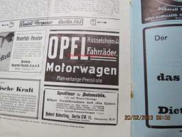 Automobil-Rundschau - Zeitschrift des Mitteleuropäischen Motorwagen-Vereins, Mitte Dezember 1913 -varhainen autolehti