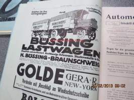 Automobil-Rundschau - Zeitschrift des Mitteleuropäischen Motorwagen-Vereins, Ende Oktober 1913 -varhainen autolehti