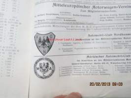Automobil-Rundschau - Zeitschrift des Mitteleuropäischen Motorwagen-Vereins, Ende Oktober 1913 -varhainen autolehti