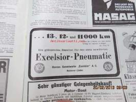 Automobil-Rundschau - Zeitschrift des Mitteleuropäischen Motorwagen-Vereins, Ende Oktober 1913 -varhainen autolehti