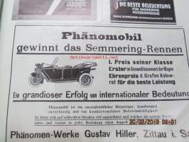 Automobil-Rundschau - Zeitschrift des Mitteleuropäischen Motorwagen-Vereins, Ende September 1913 -varhainen autolehti