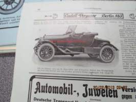 Automobil-Rundschau - Zeitschrift des Mitteleuropäischen Motorwagen-Vereins, Ende September 1913 -varhainen autolehti