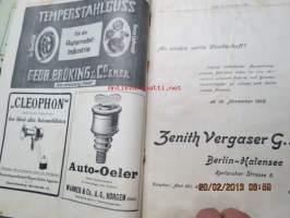 Automobil und Flugzeugtechnische Zeitschrift Der Motorwagen 20. Novembewr 1912 -varhainen saksalainen autolehti