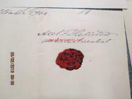 Albin Mikael Skogström -koulu- ja opiskelutodistuksia 1900-luvun alkuvuosilta, asiakirjojen allekirjoittajina mm. Arthur Clopath, Max Åkerblom, Fred. Elfving ym.
