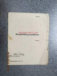 Henkilöllisyystodistus 11.9.1942 Aino Eufrosyne Leisiö