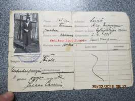 Henkilöllisyystodistus 11.9.1942 Aino Eufrosyne Leisiö
