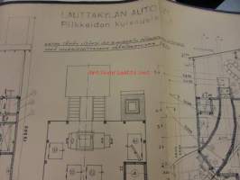 Lauttakylän Auto oy - pilkkeiden kuivauslaitos piirustukset 1943