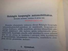 Automobiilitaksa Helsinki 1924