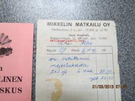 Leirintäaluekuitteja vuodelta 1969-70 6 kpl