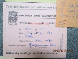 Leirintäaluekuitteja vuodelta 1969-70 6 kpl