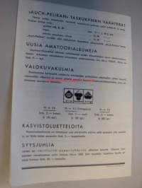 O.Y. Pohjoismaiden Paperikomppania 1934 elokuu nr 3, teräskynät, lyijykynät Mephisto, Eros, Progresso, laskuviivottimet