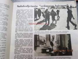 Miesten Kesken 1951 nr 5 -miehille suunnattu ajanvietelehti mm. artikkeli; Opiumsalakuljetusta kamelinvatsassa, Albert Einstein, Ympärileikkaus, Kevytmielinen