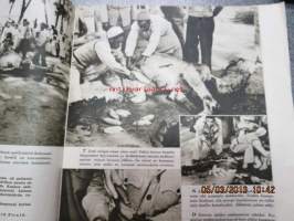 Miesten Kesken 1951 nr 5 -miehille suunnattu ajanvietelehti mm. artikkeli; Opiumsalakuljetusta kamelinvatsassa, Albert Einstein, Ympärileikkaus, Kevytmielinen