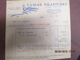 Vaasan Viljatukku 9.2.1952 dokument, asiakirja